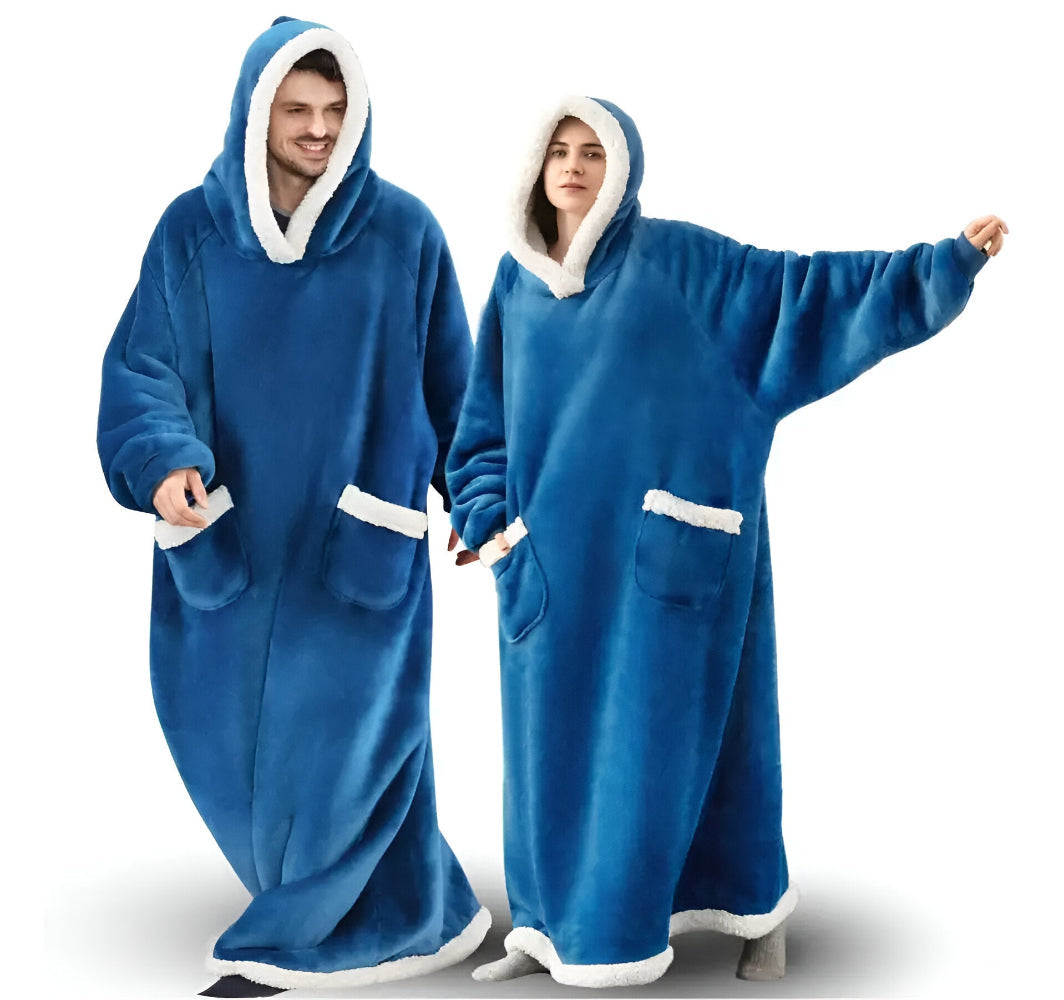 WarmWrap-hoodiedeken – Pluche flanellen trui in oversized model met zak