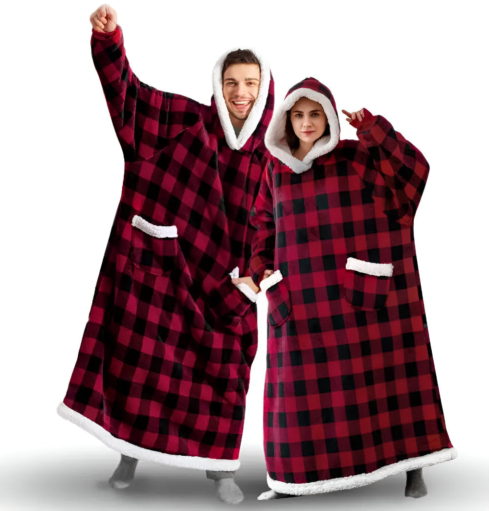 WarmWrap-hoodiedeken – Pluche flanellen trui in oversized model met zak