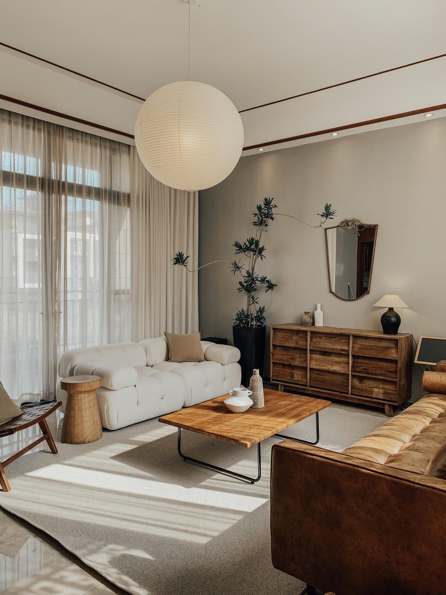 Lustra Hanglamp van Papier voor de Woonkamer