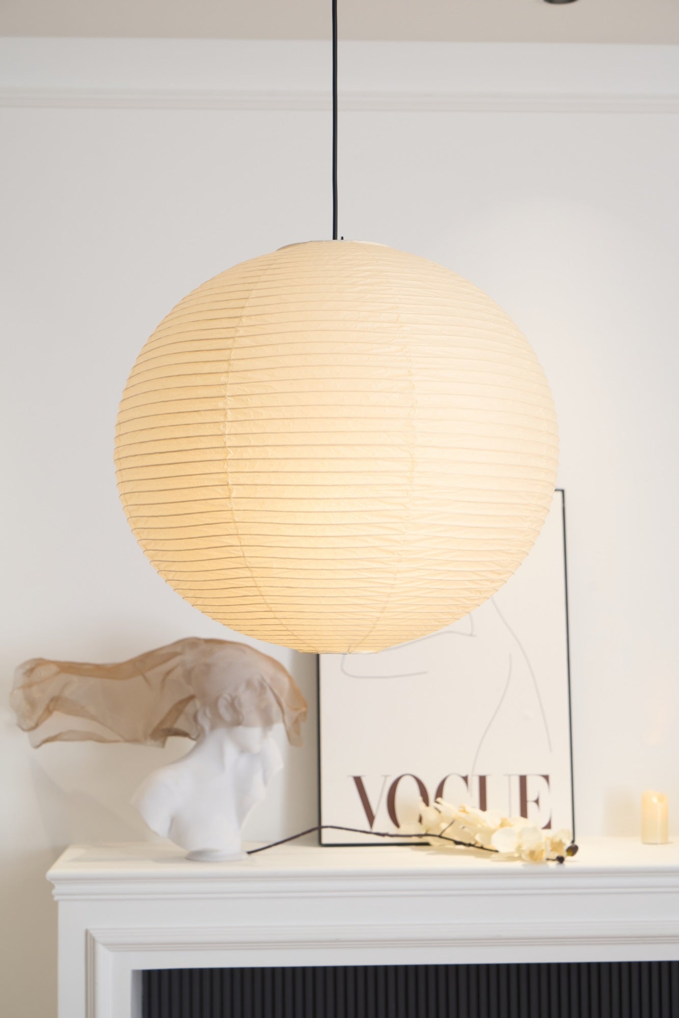 Lustra Hanglamp van Papier voor de Woonkamer