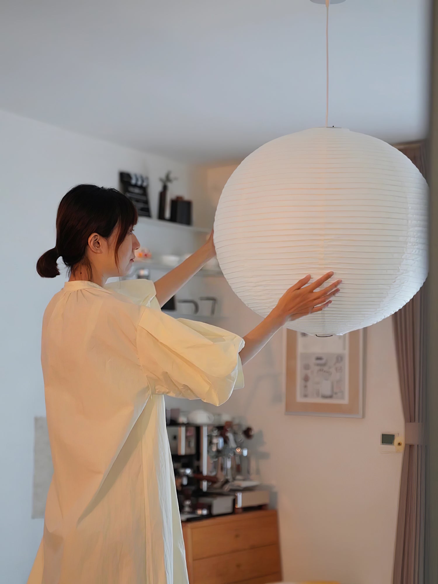 Lustra Hanglamp van Papier voor de Woonkamer