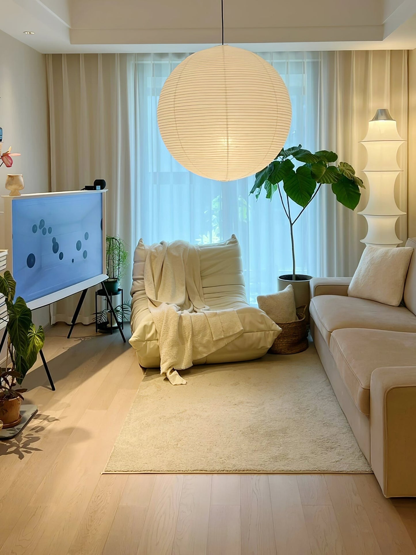 Lustra Hanglamp van Papier voor de Woonkamer