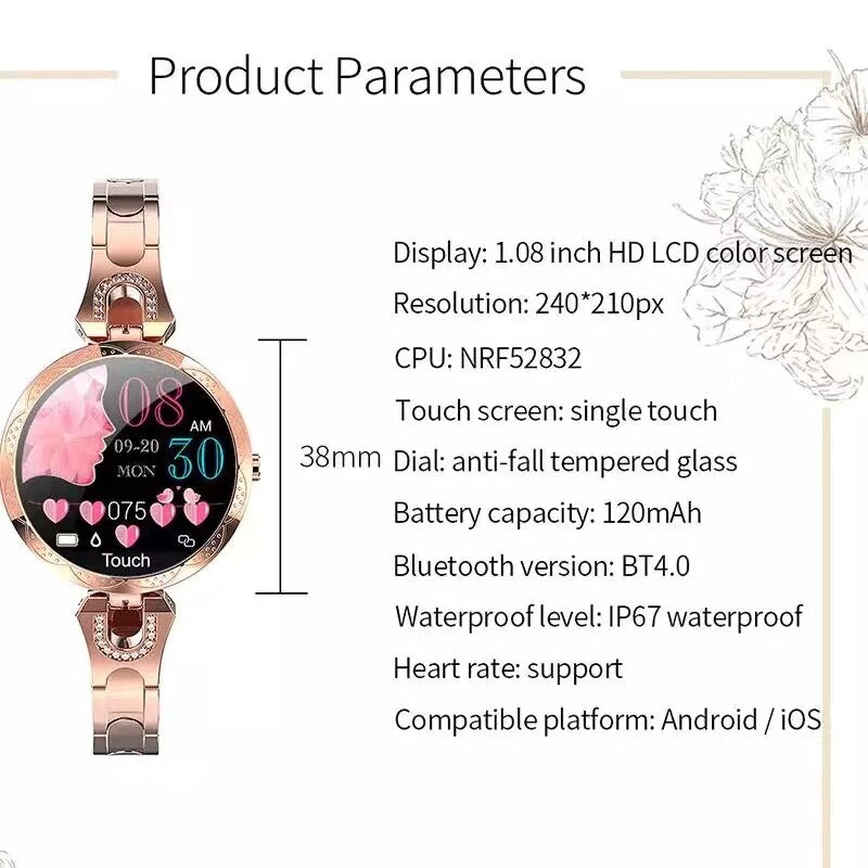 Pulsewatch Waterdichte Fitness Smartwatch Van LumaFit Voor Vrouwen