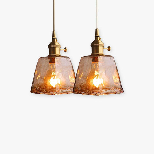 Zina Geometrische Vintage Hanglamp Glas. Messing. Woonkamer