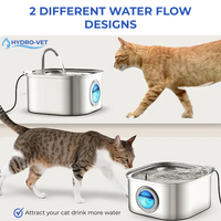 Skanto | AquaSoft Fluisterende Stille Drinkfonteinen voor Huisdieren – 3.2L met LED, Roestvrij Staal & 5-Traps Filtratie