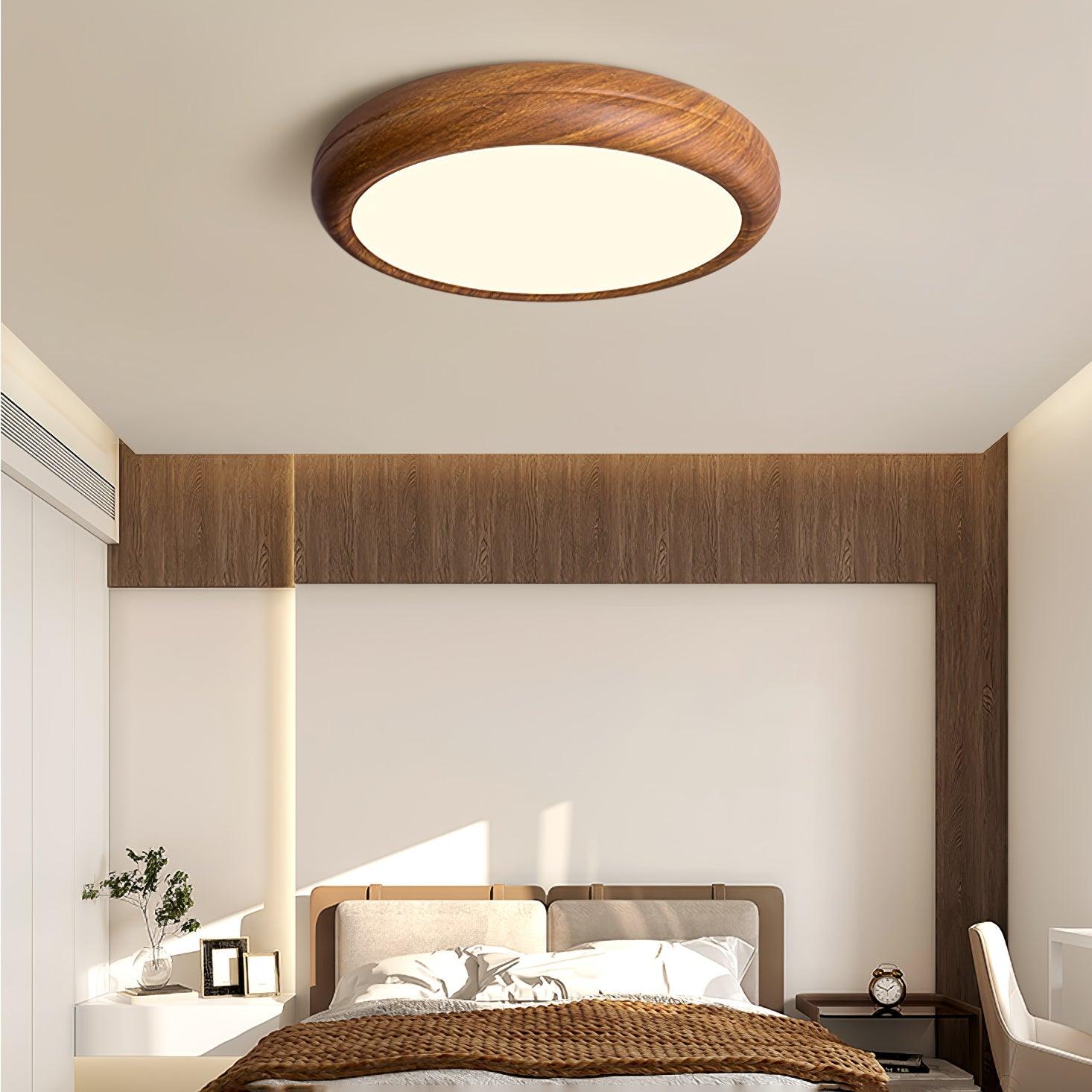 Houten Ronde Plafondlamp