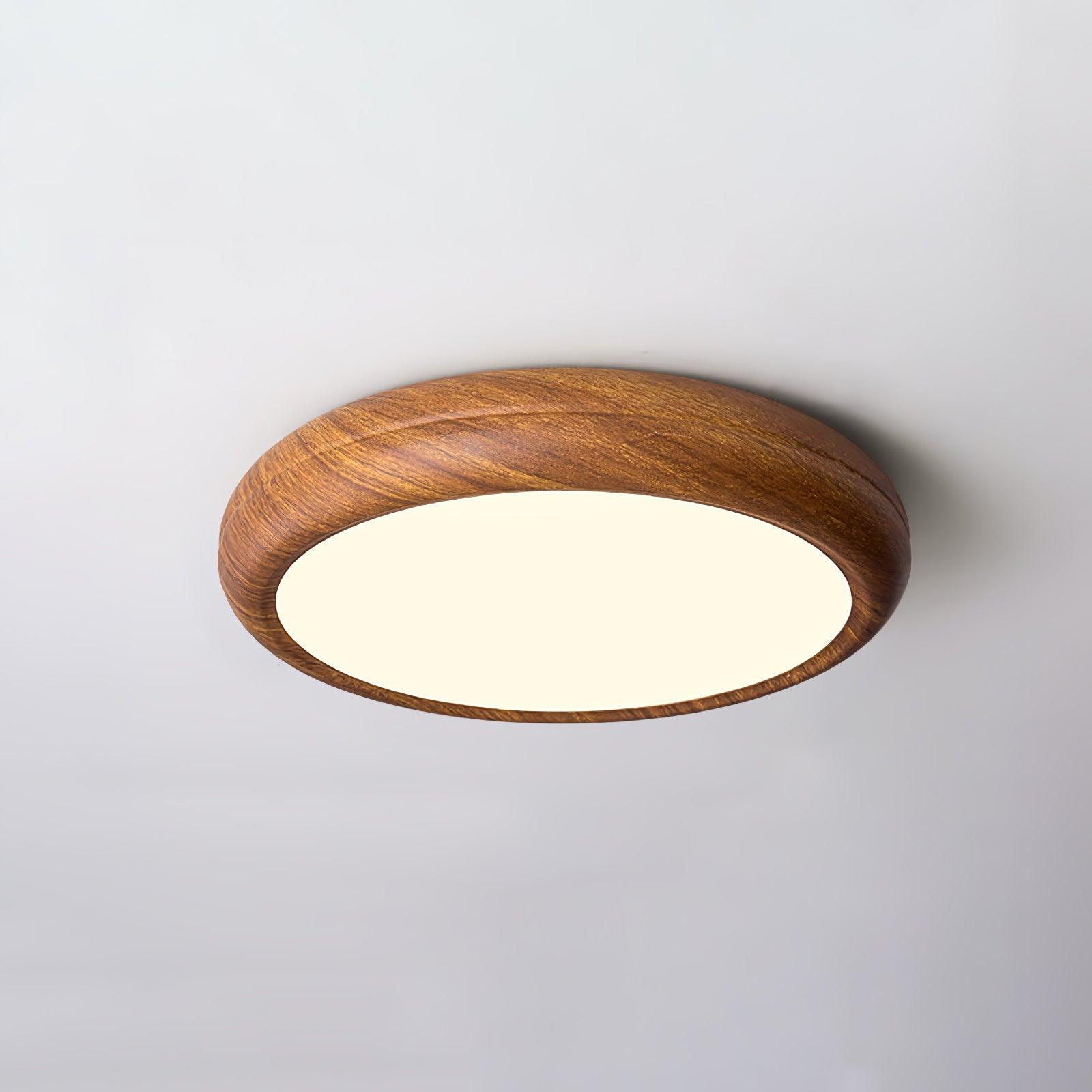 Houten Ronde Plafondlamp