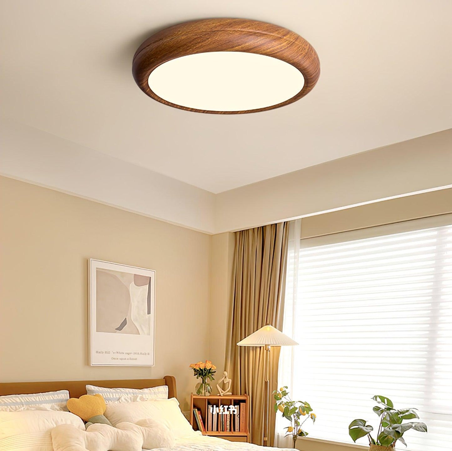 Houten Ronde Plafondlamp