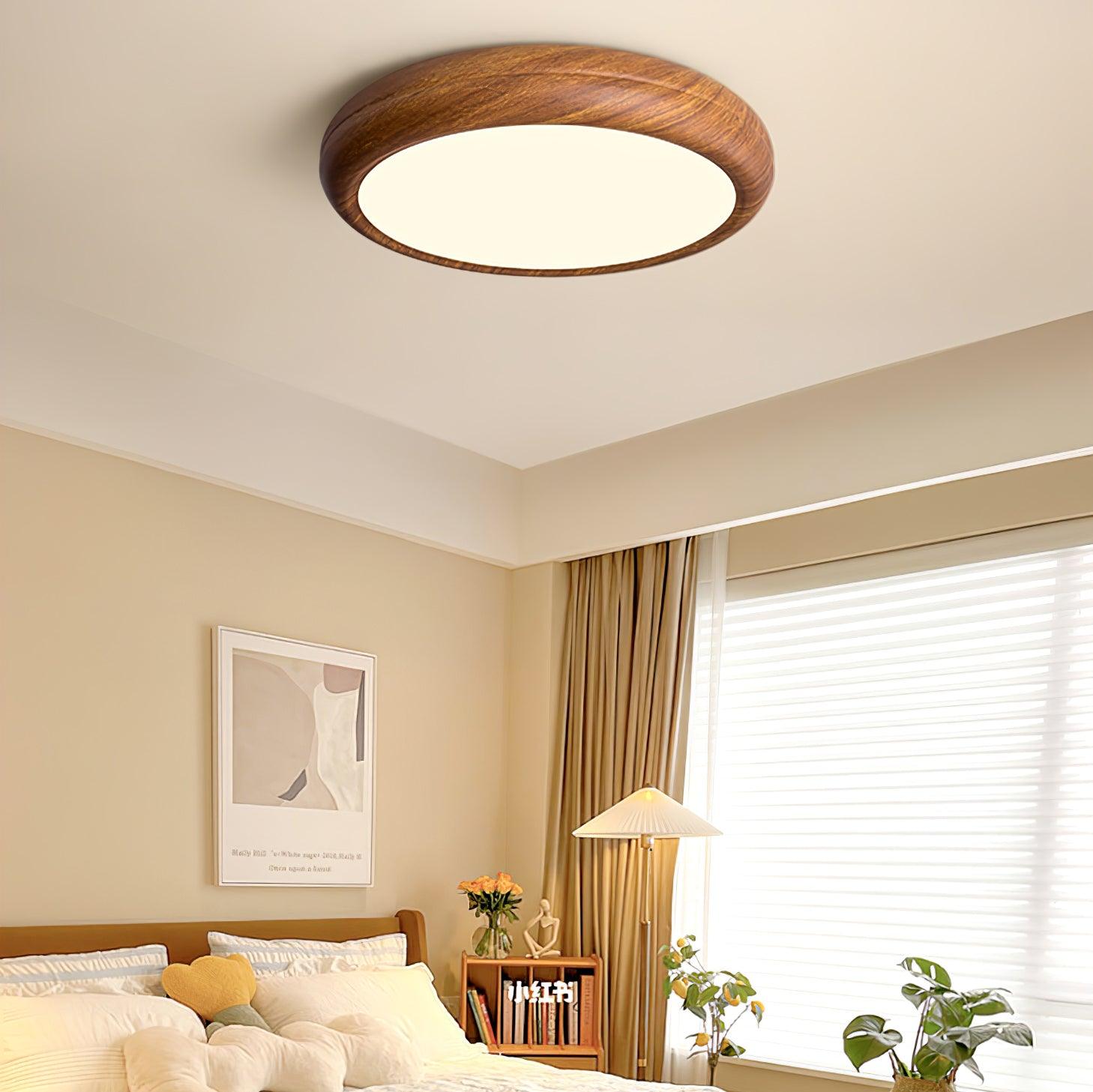 Houten Ronde Plafondlamp