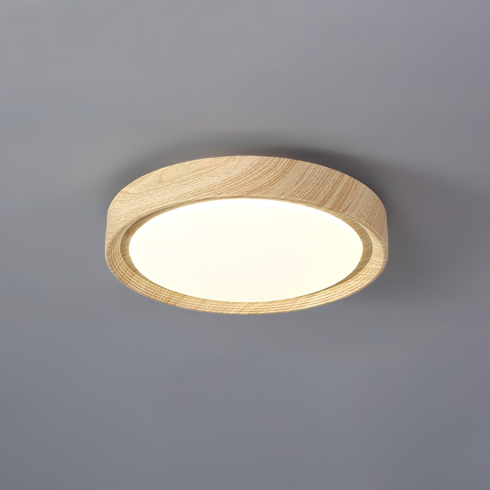 Houten Ronde Plafondlamp