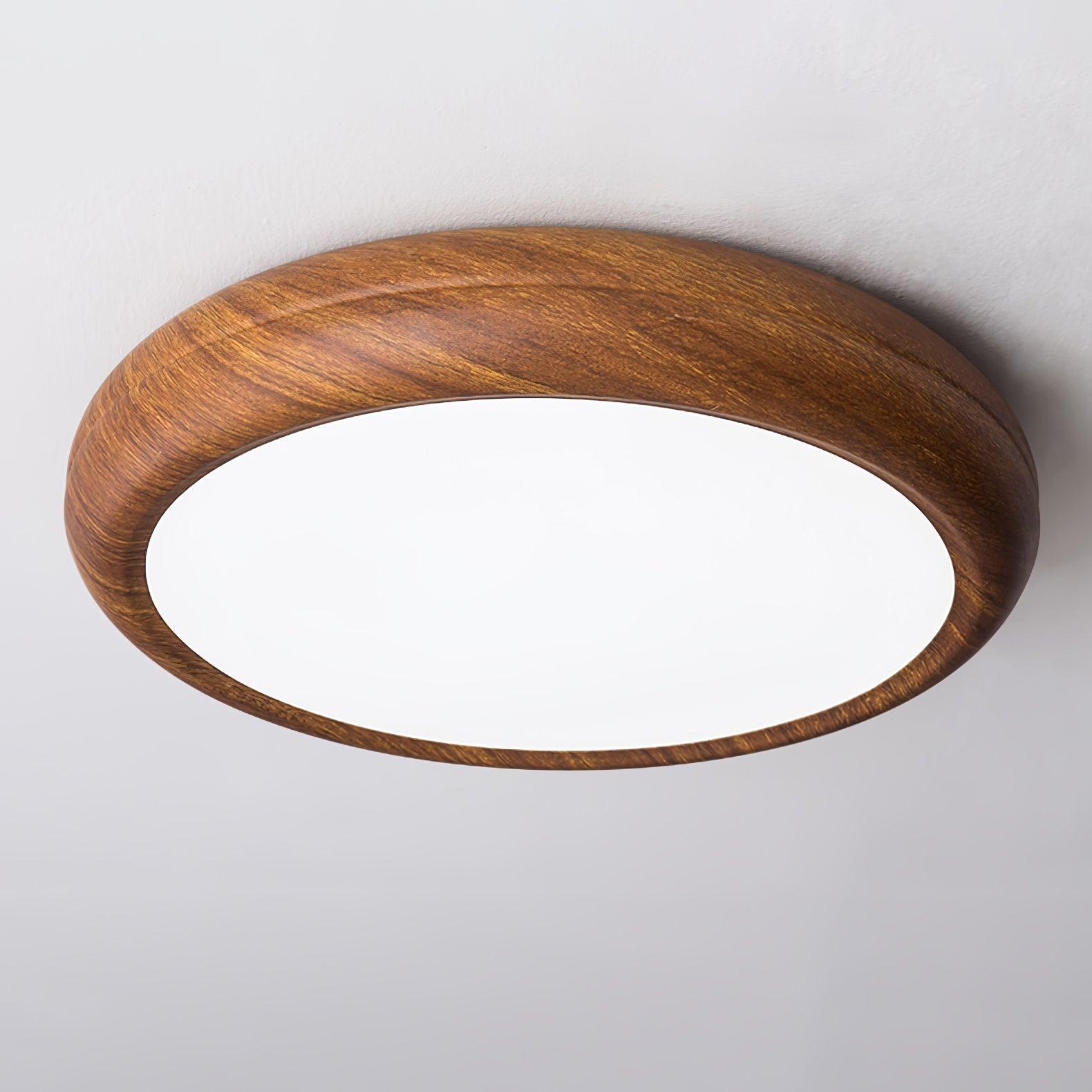 Houten Ronde Plafondlamp