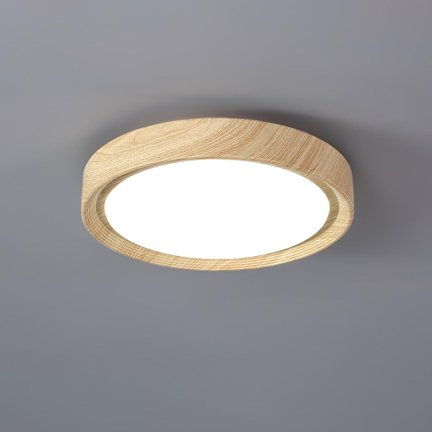 Houten Ronde Plafondlamp