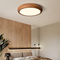 Houten Ronde Plafondlamp