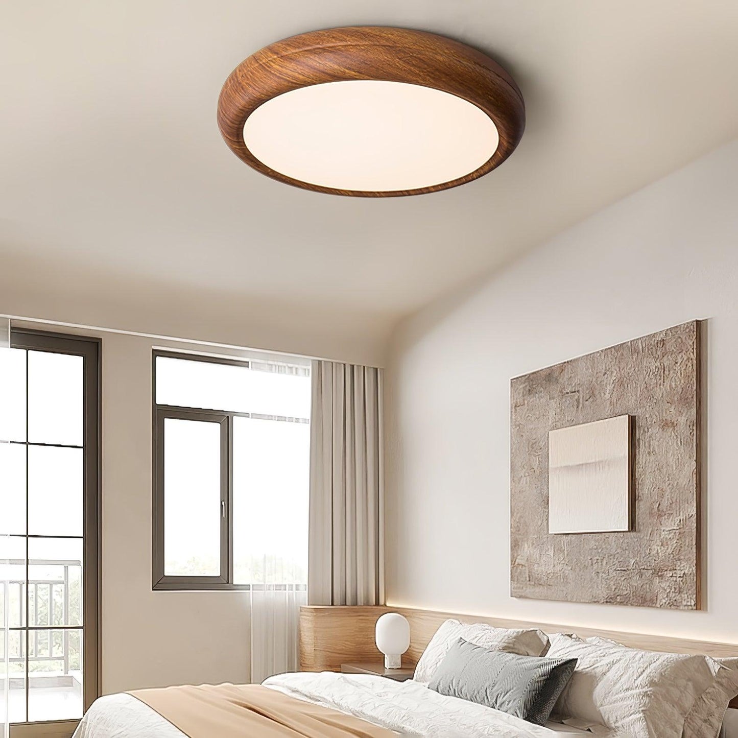 Houten Ronde Plafondlamp