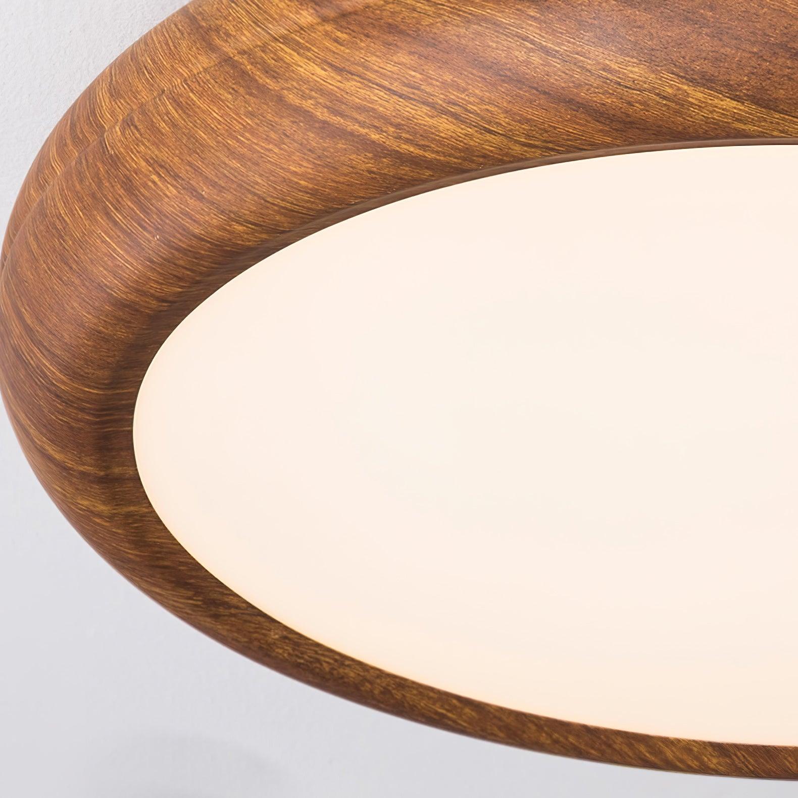 Houten Ronde Plafondlamp