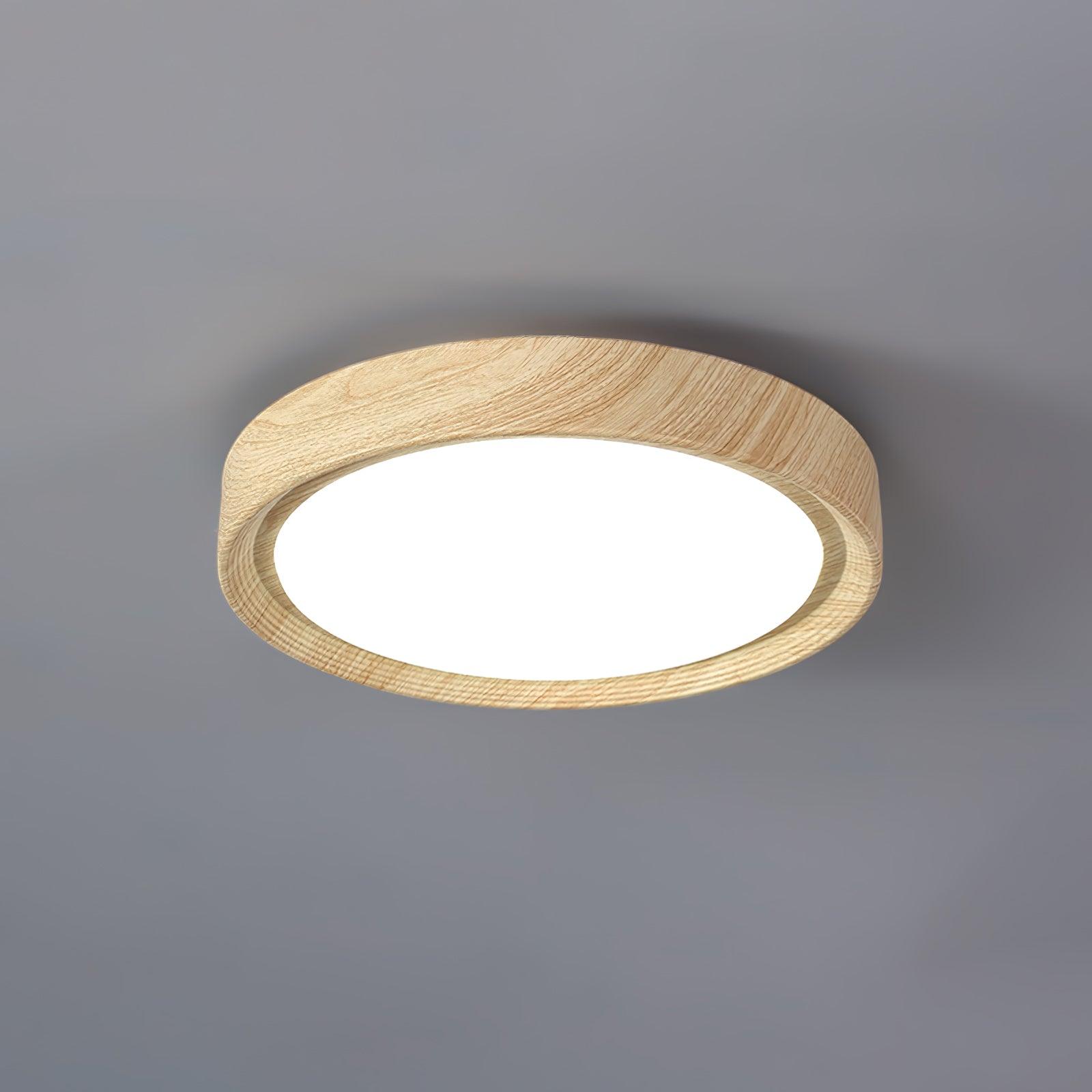 Houten Ronde Plafondlamp