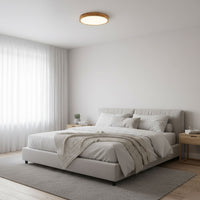 Moderne Noordse Ronde Houten LED Plafondlamp 1-Licht