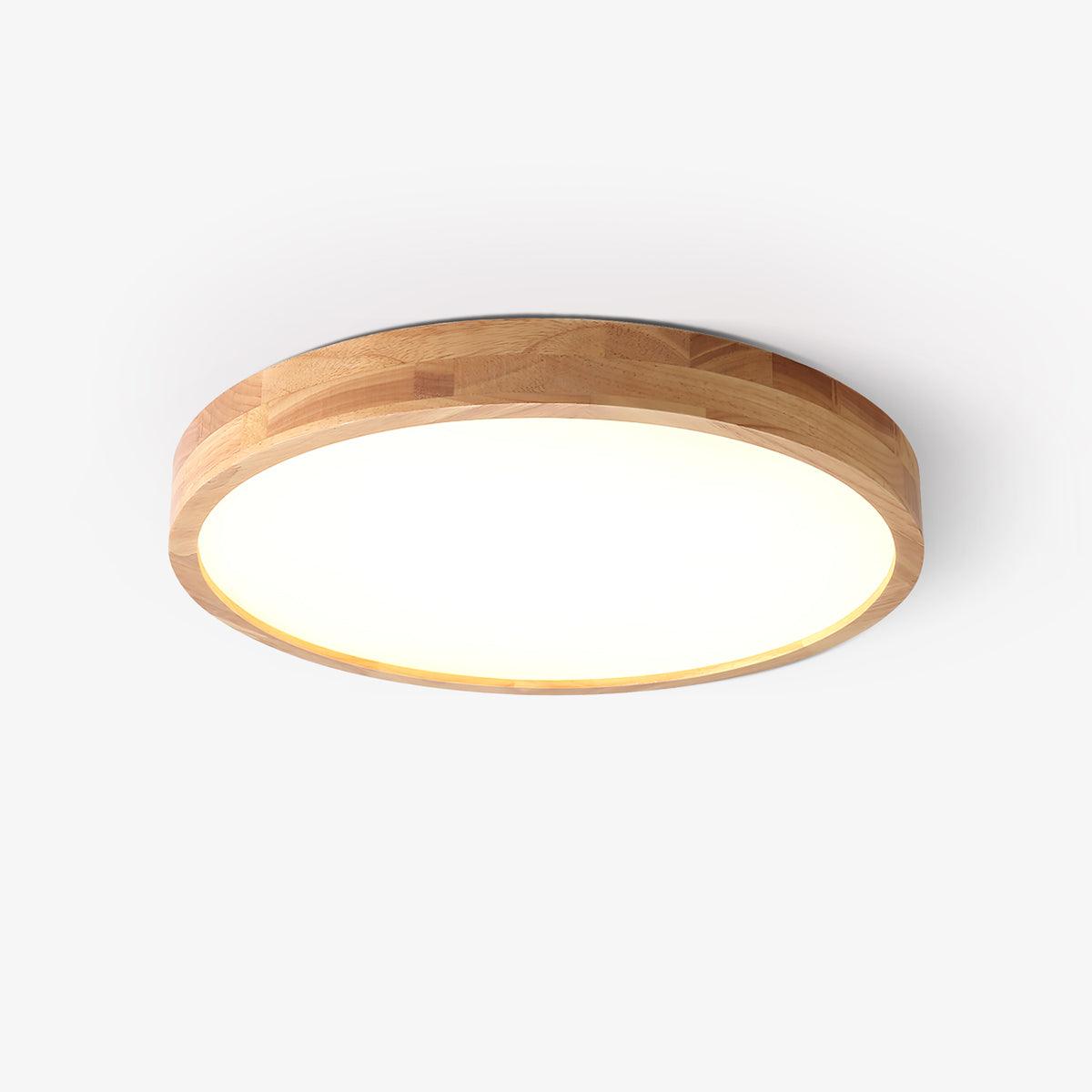 Moderne Noordse Ronde Houten LED Plafondlamp 1-Licht
