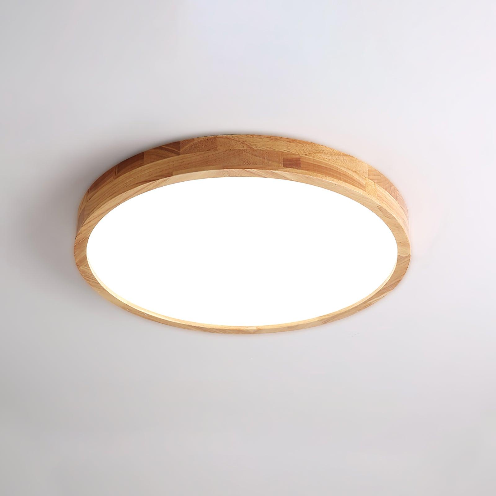Moderne Noordse Ronde Houten LED Plafondlamp 1-Licht