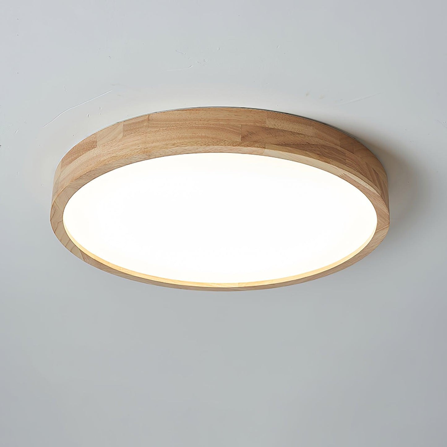 Moderne Noordse Ronde Houten LED Plafondlamp 1-Licht