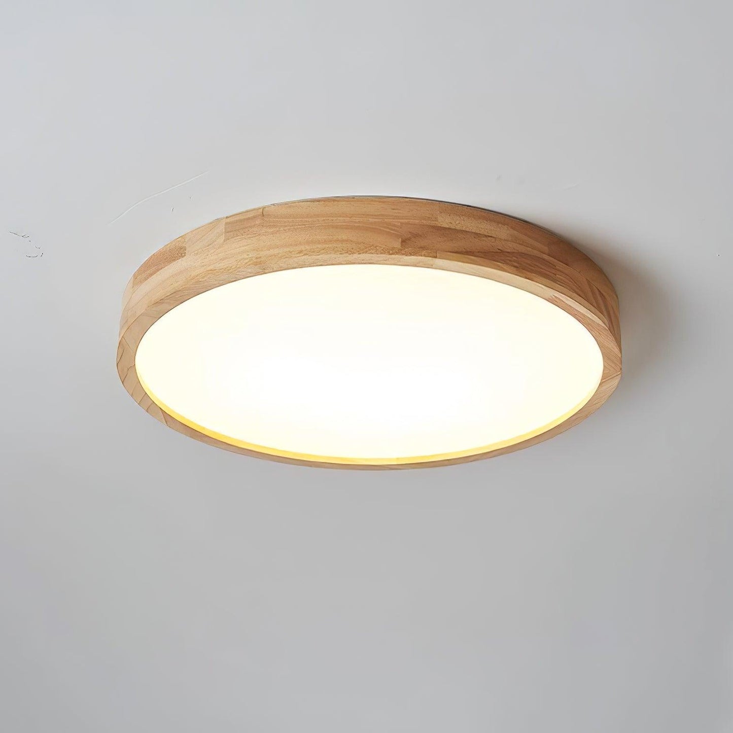 Moderne Noordse Ronde Houten LED Plafondlamp 1-Licht
