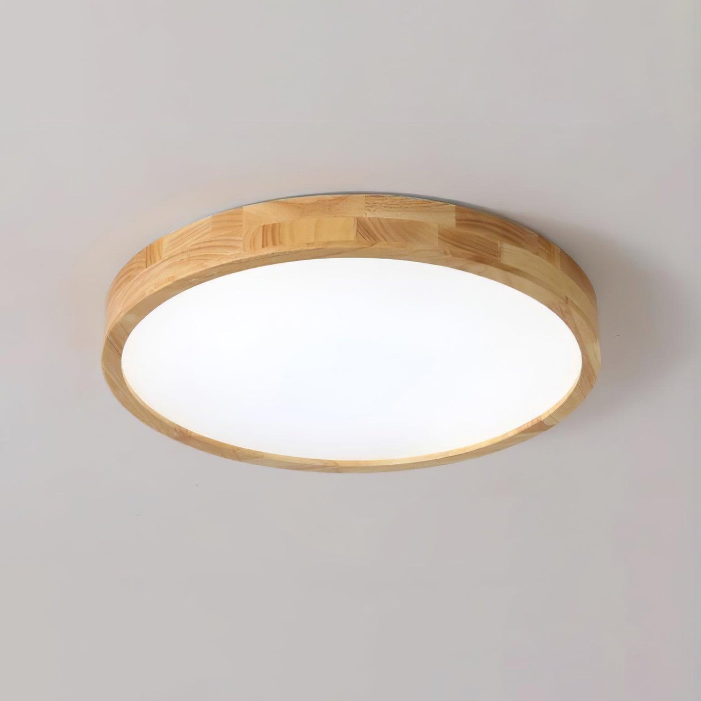 Moderne Noordse Ronde Houten LED Plafondlamp 1-Licht