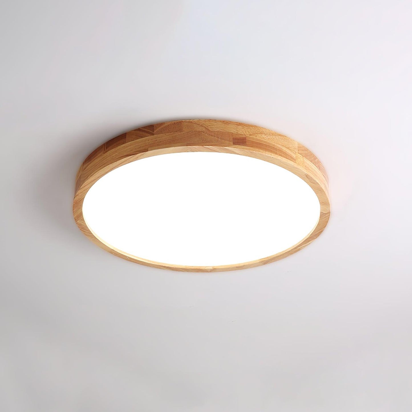 Moderne Noordse Ronde Houten LED Plafondlamp 1-Licht