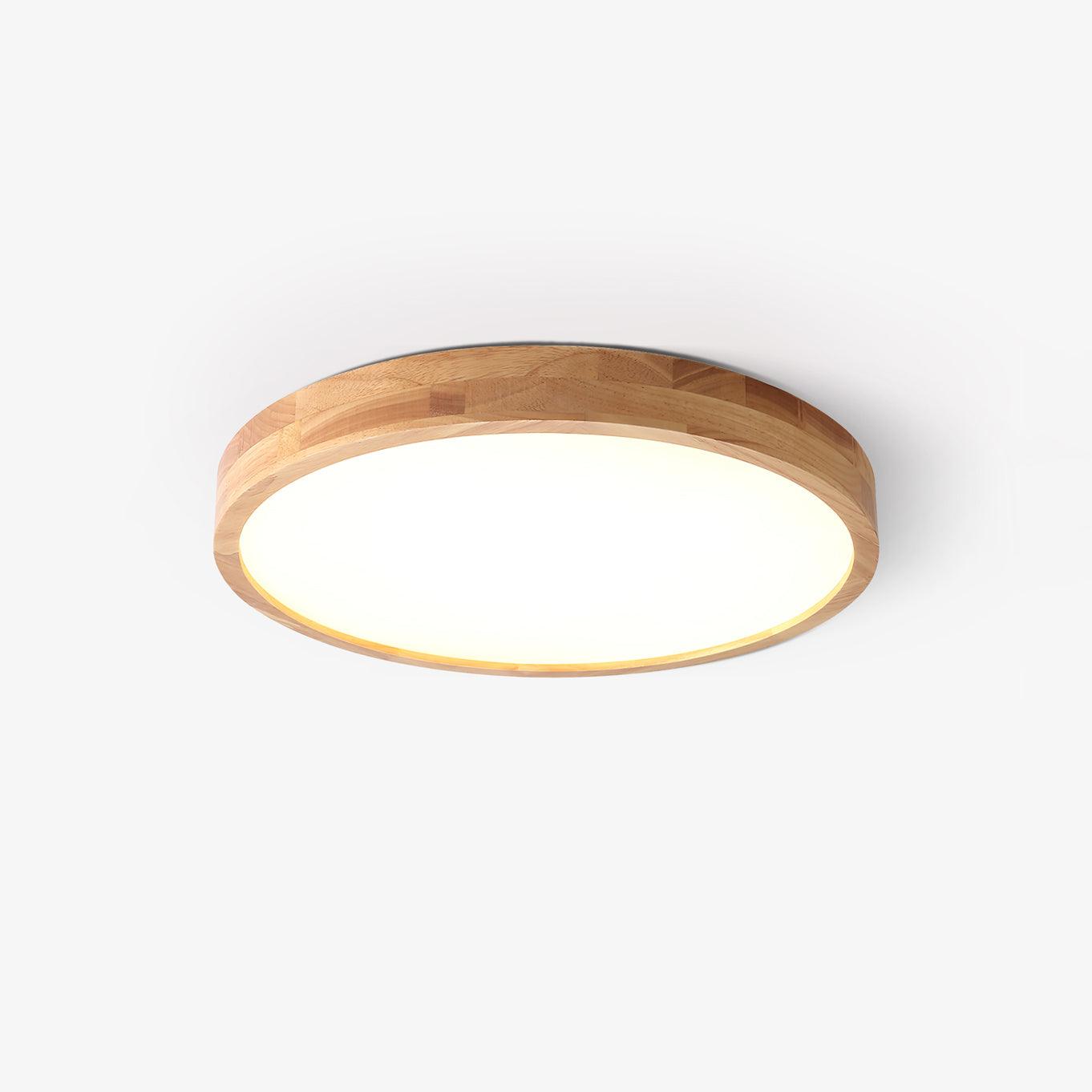 Moderne Noordse Ronde Houten LED Plafondlamp 1-Licht