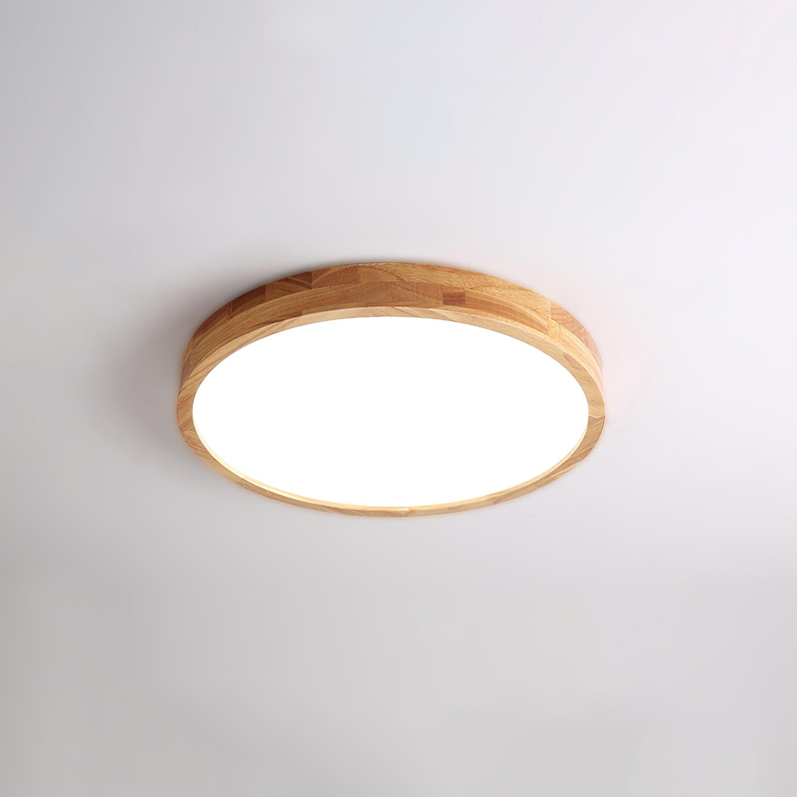 Moderne Noordse Ronde Houten LED Plafondlamp 1-Licht