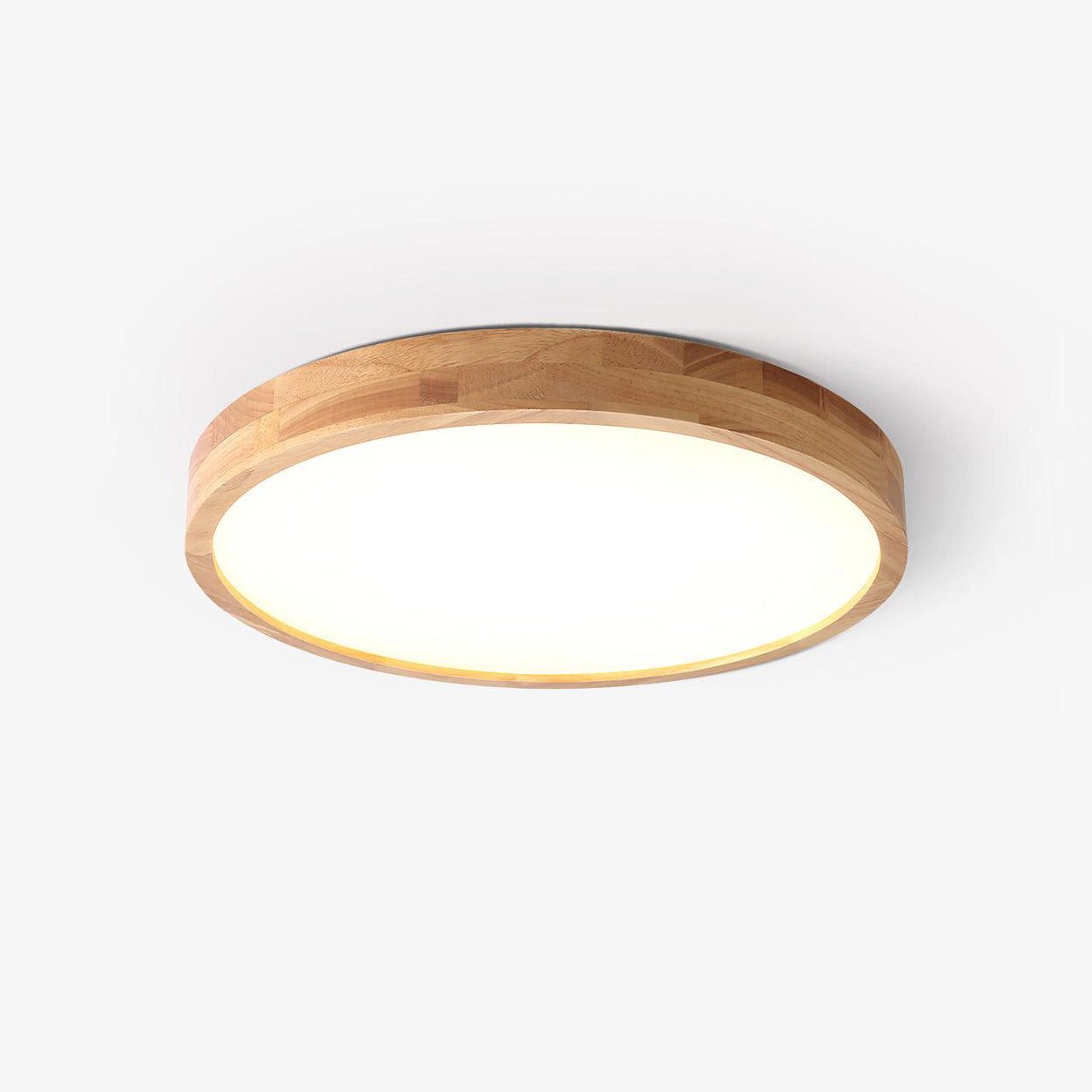 Moderne Noordse Ronde Houten LED Plafondlamp 1-Licht