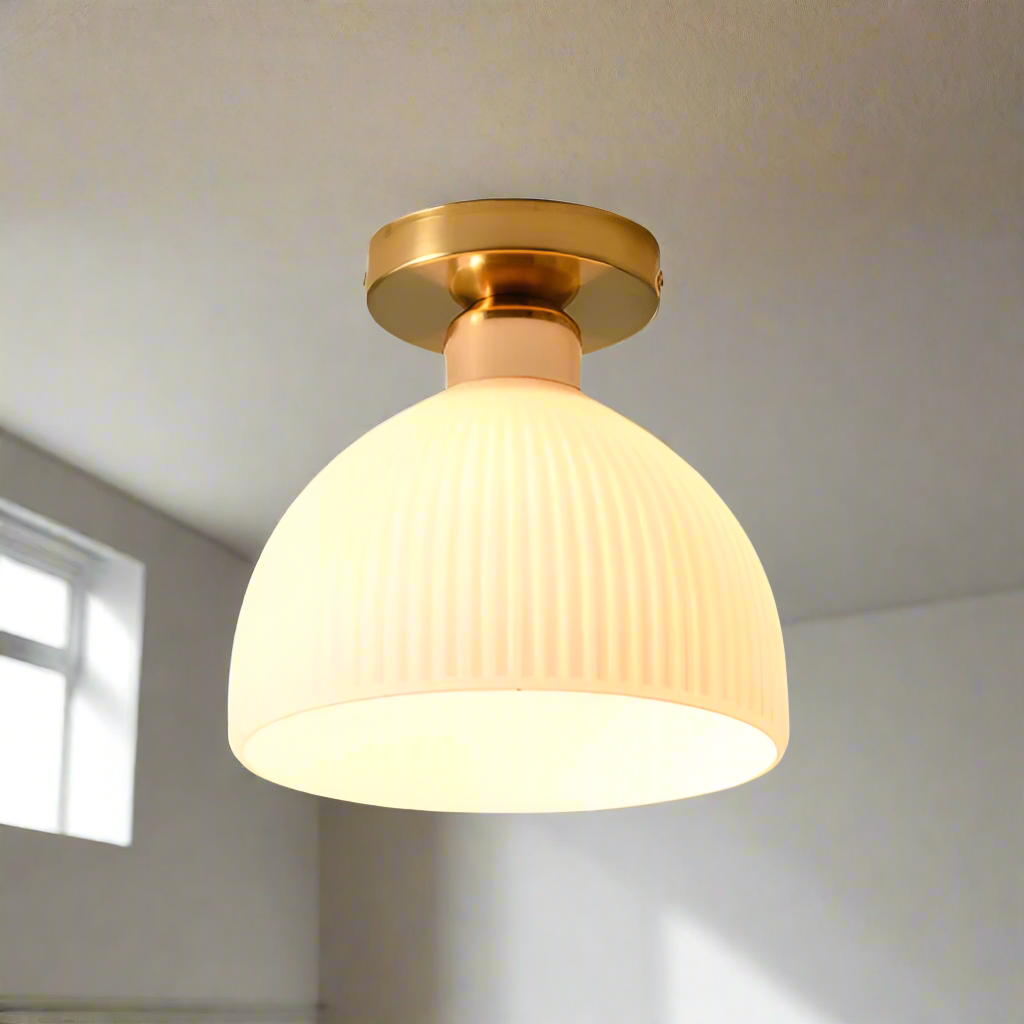 LumaDome Moderne Plafondlamp van Melkglas | Elegante Ontwerp | Perfect voor Woonruimtes