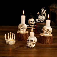 TotenkopfGlühen Skullight 3-delige Halloween-schedelkandelaarset