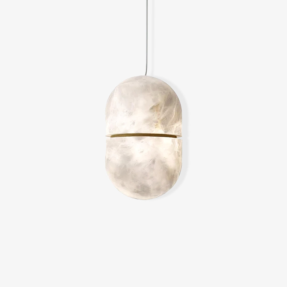 Strata Albast Hanglamp Capsule-Vorm