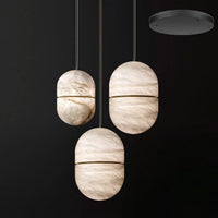 Strata Albast Hanglamp Capsule-Vorm