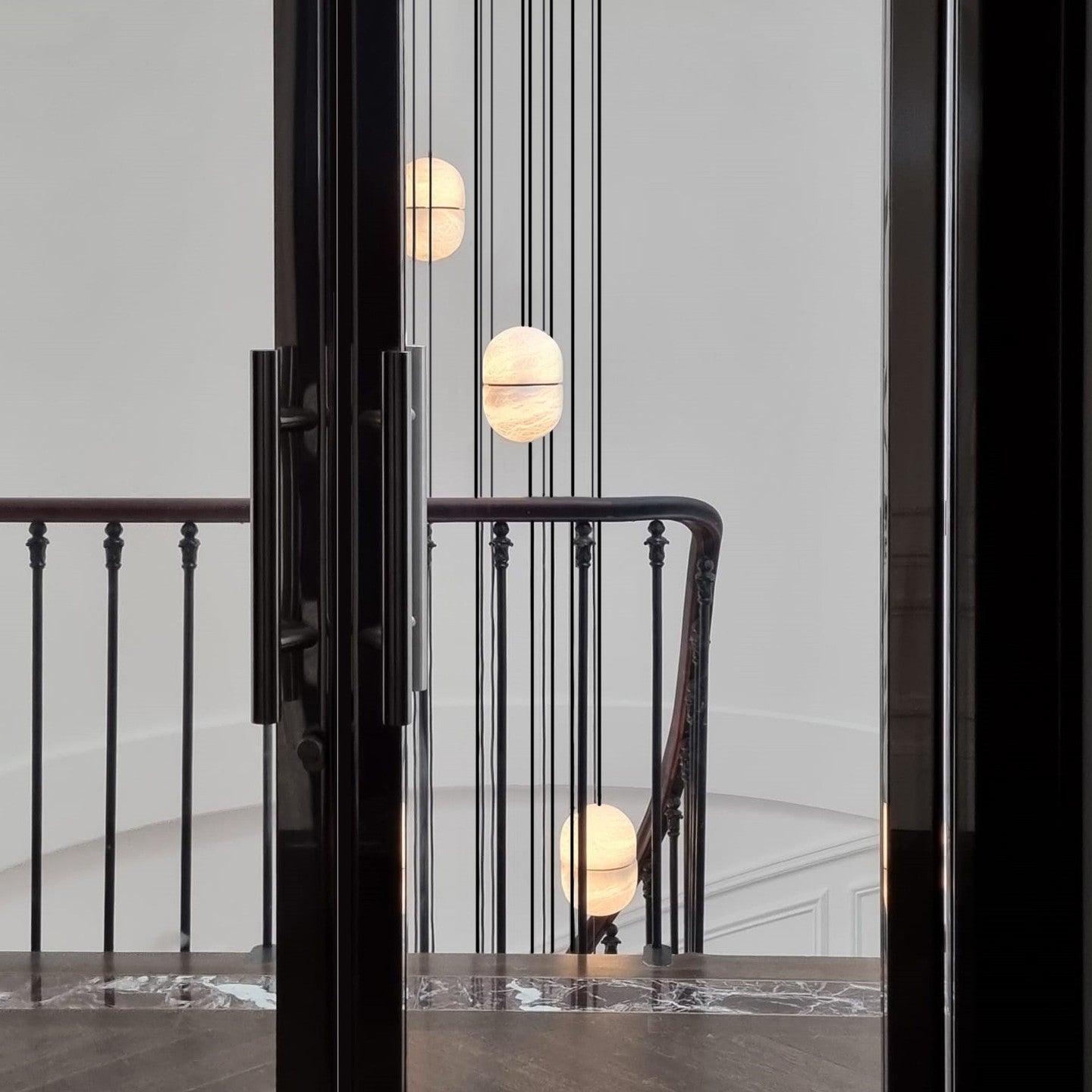 Strata Albast Hanglamp Capsule-Vorm