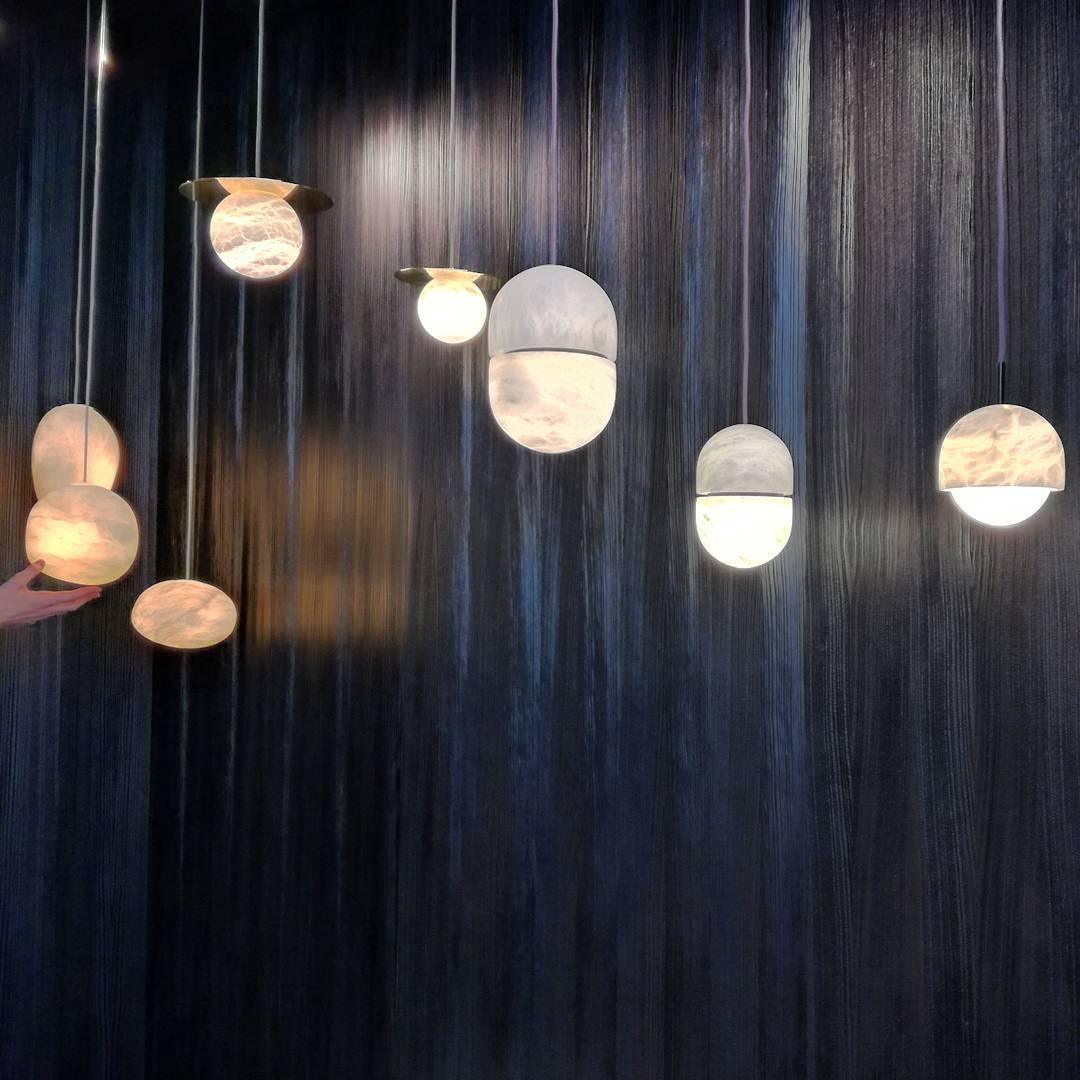 Strata Albast Hanglamp Capsule-Vorm