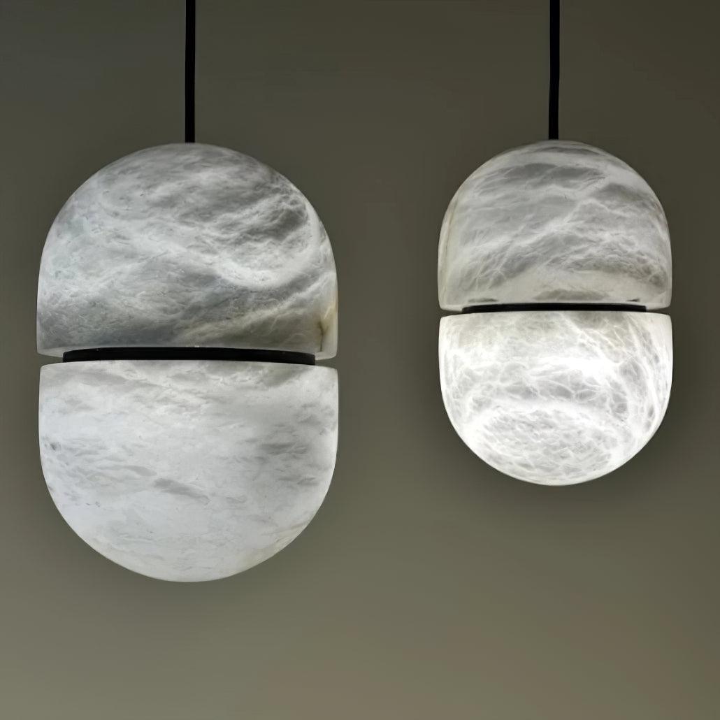 Strata Albast Hanglamp Capsule-Vorm