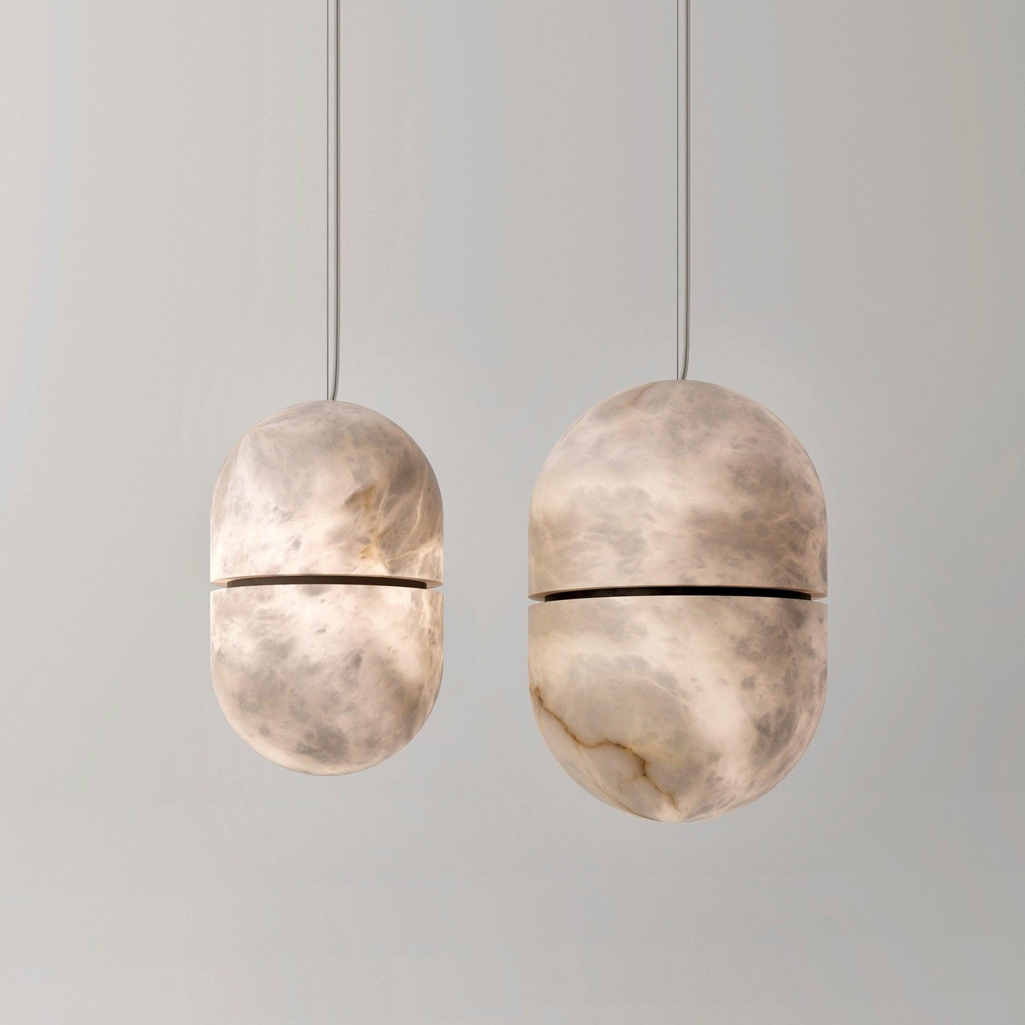 Strata Albast Hanglamp Capsule-Vorm