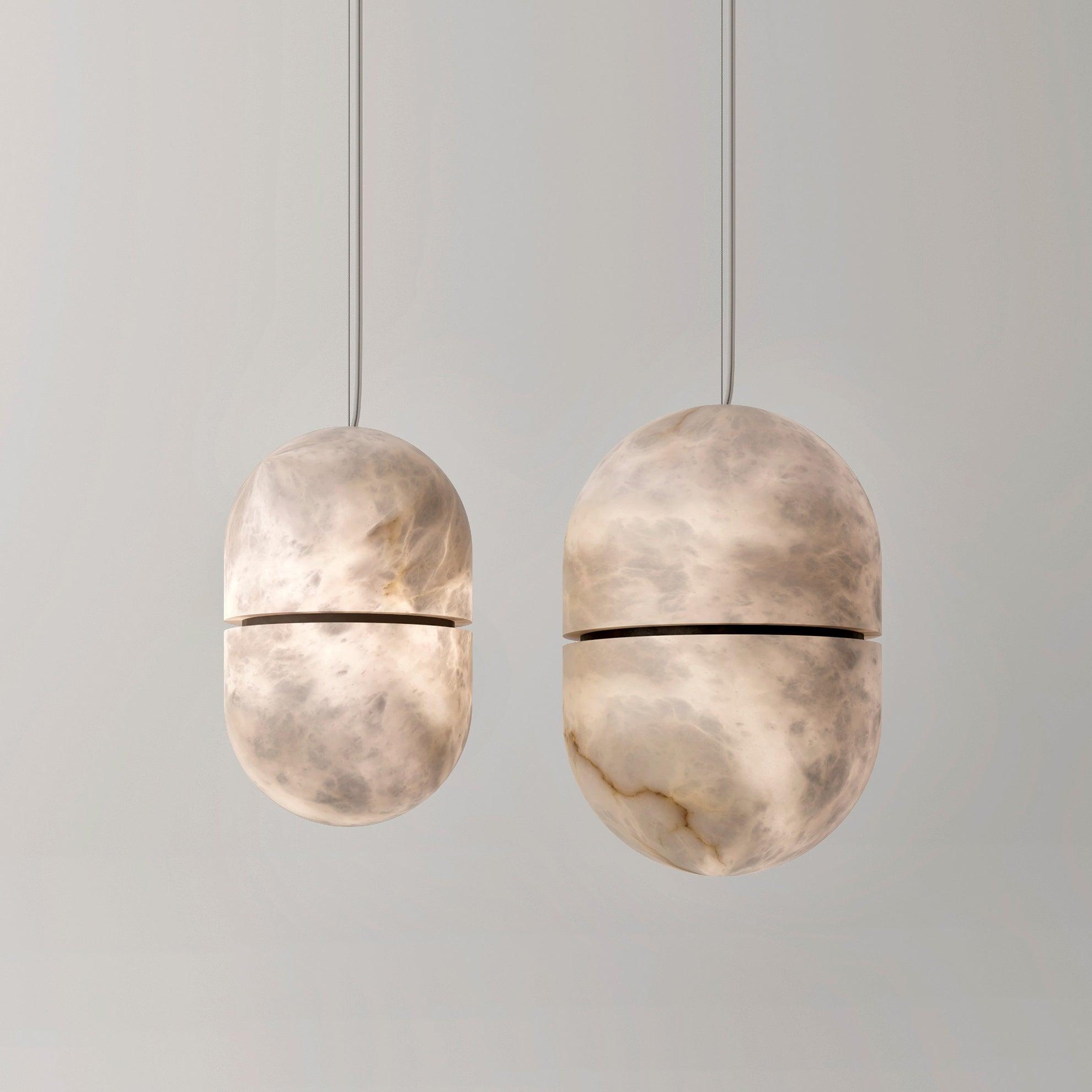 Strata Albast Hanglamp Capsule-Vorm
