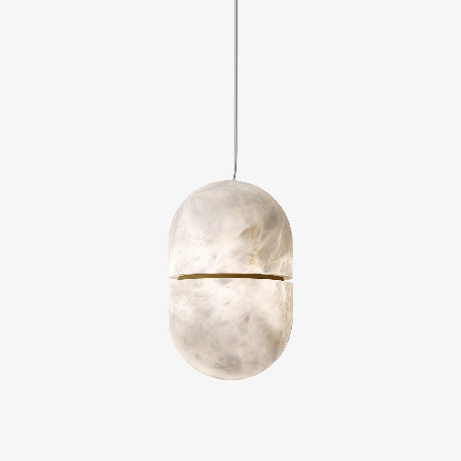Strata Albast Hanglamp Capsule-Vorm