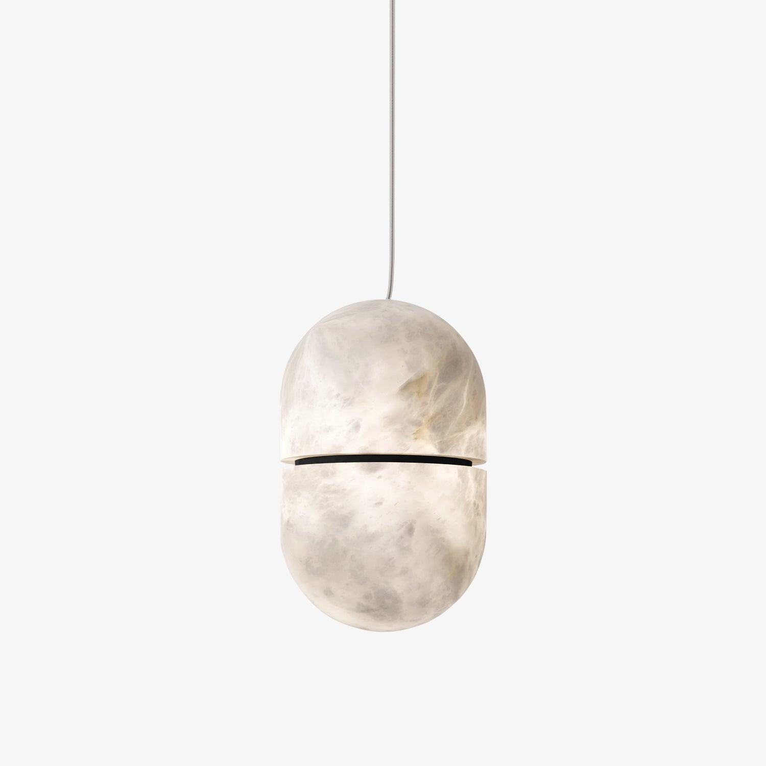 Strata Albast Hanglamp Capsule-Vorm