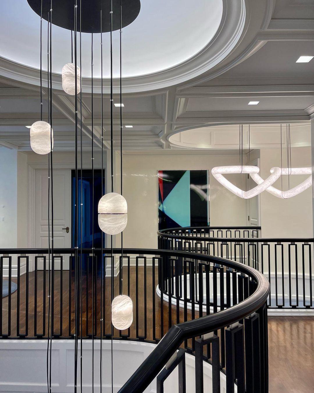 Strata Albast Hanglamp Capsule-Vorm