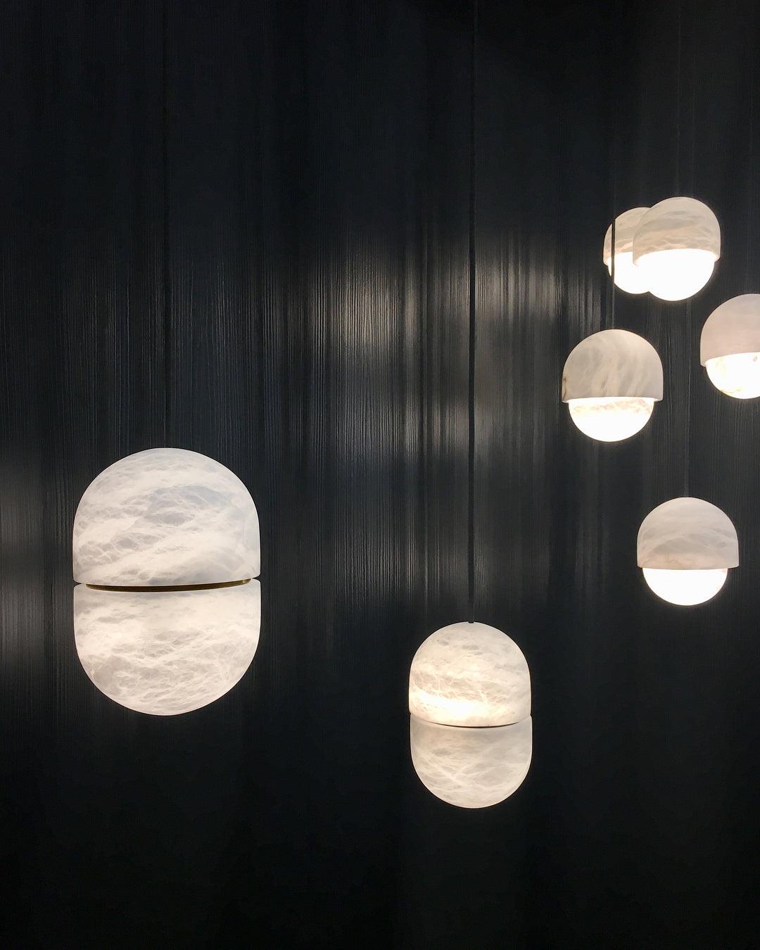 Strata Albast Hanglamp Capsule-Vorm