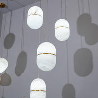 Strata Albast Hanglamp Capsule-Vorm