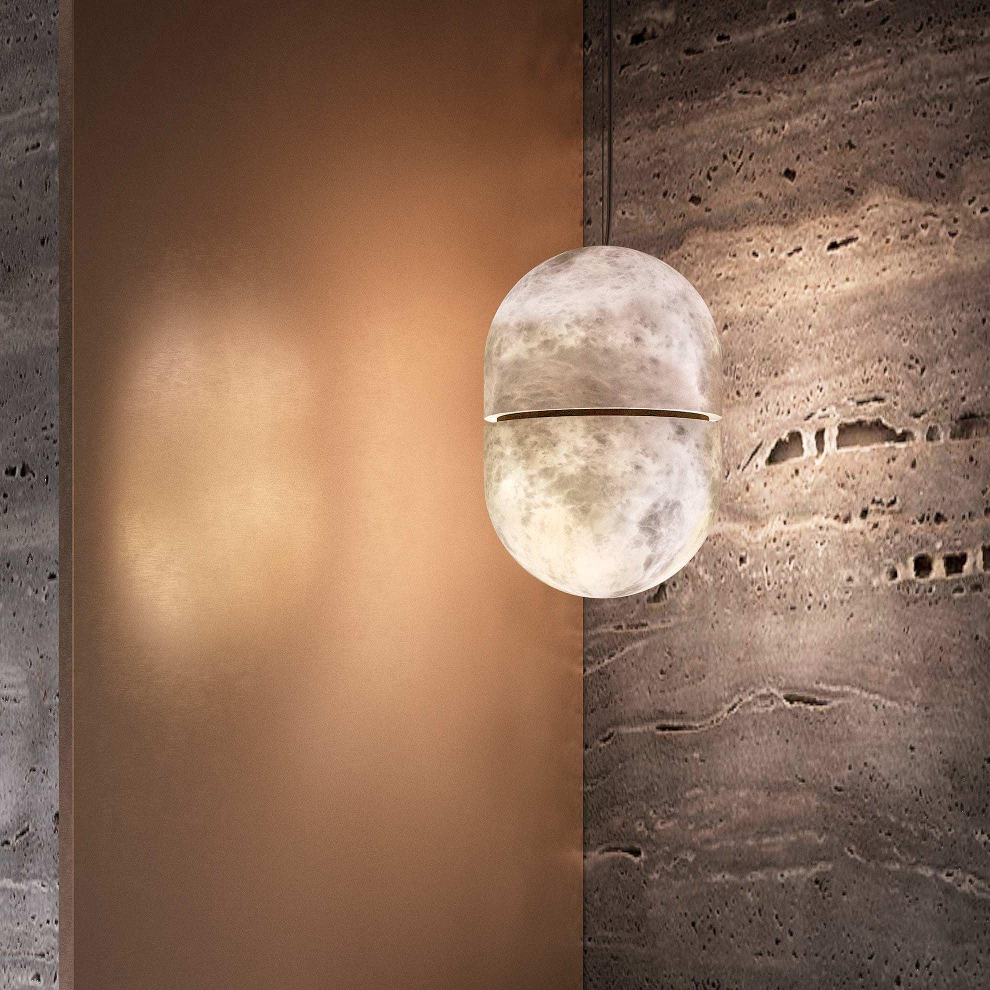 Strata Albast Hanglamp Capsule-Vorm