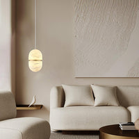 Strata Albast Hanglamp Capsule-Vorm