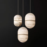 Strata Albast Hanglamp Capsule-Vorm