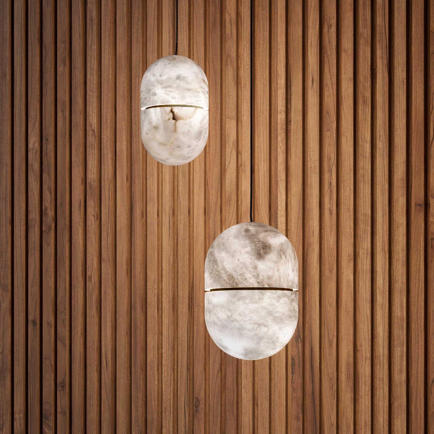 Strata Albast Hanglamp Capsule-Vorm
