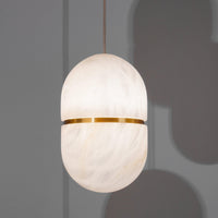 Strata Albast Hanglamp Capsule-Vorm