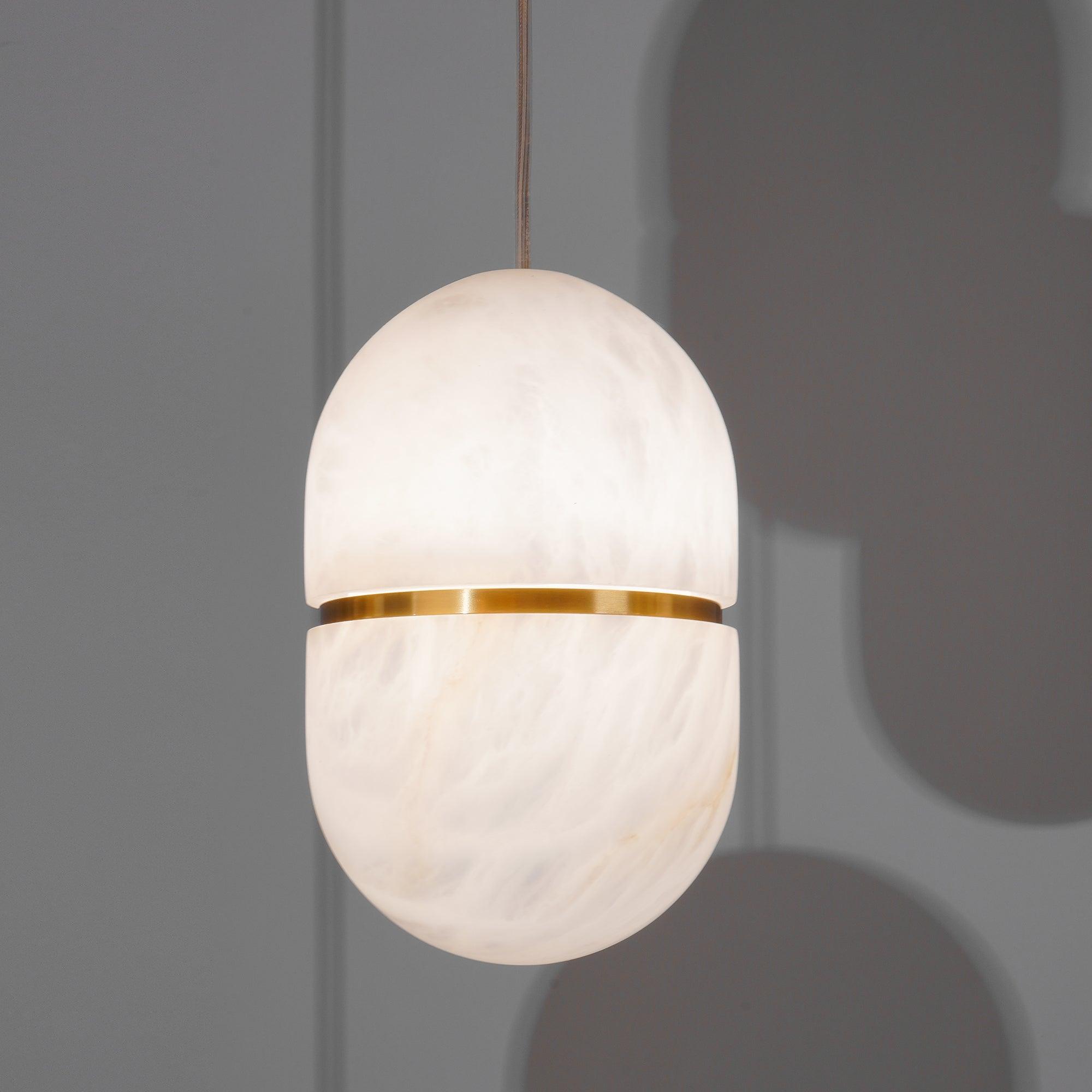 Strata Albast Hanglamp Capsule-Vorm